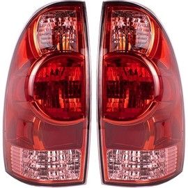 Boine Tail Light Compatible With 2005-2015 Toyota Tacoma Pickup Driver and Passenger Side Rear Brake Lamp Tail Light Bulb and Harness Included