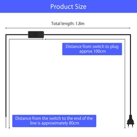 Pack of 3 Cable with Plug, 1.8 m Cable with Switch, Connection Cable with Plug, Cable with Switch and Plug, Power Cable with Switch, Supply Cable with Switch for Lamps, Table Lamps, Floor Lamps
