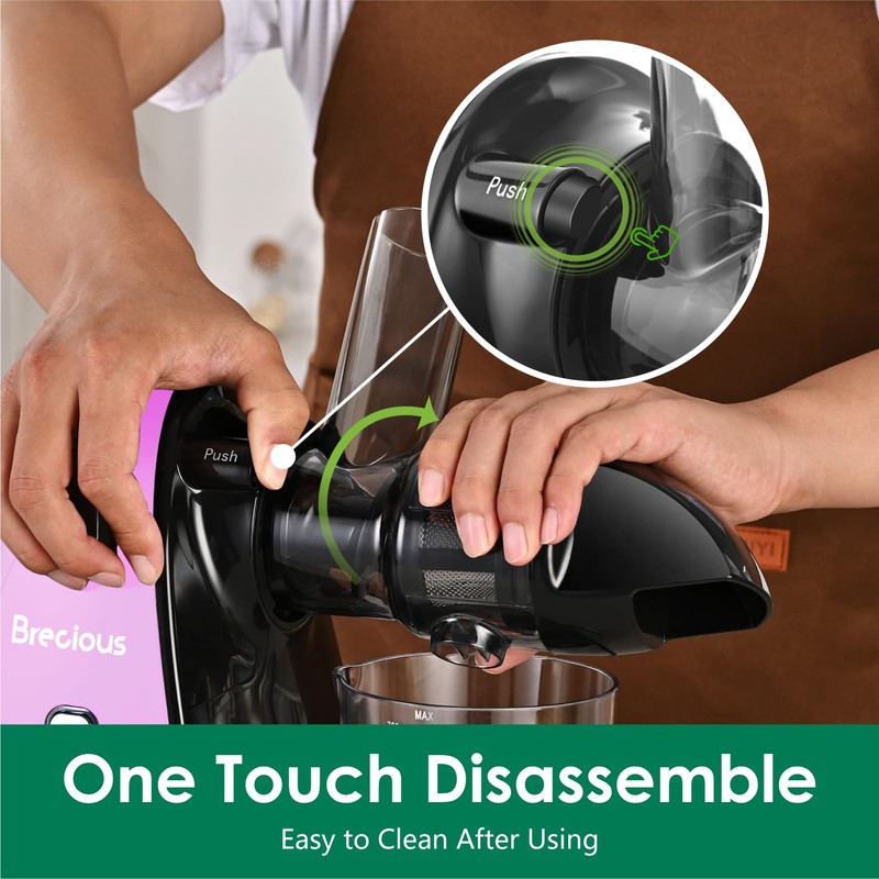 Slow Masticating Juicer,Brecious Cold Press Juicer with 2 Speed Modes