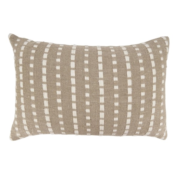SARO LIFESTYLE Stitched Stripe Throw Pillow with Down Filling