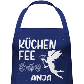 Geschenk mit Namen personalisiert by Shirtracer - Apron - Cooking Apron Women - Kitchen Fairy with Name I Gift Chef Christmas I Birthday I Mother's Day I Grandma, 4 Navy Blue