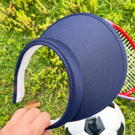 Kejea 2 Pack Sun Visors Hats Women Men Slip-on Sports Visor Hat Adjustable Wide Brim Sunhat Golf Beach Caps Navy Blue