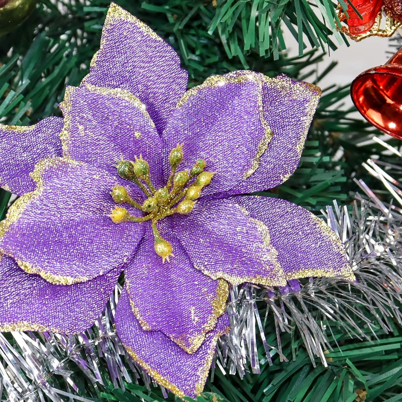 Adornos para árbol de Navidad de Pascua con purpurina, paquete