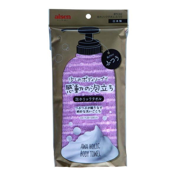 Aisen BTC02 Body Towel, Pink, 11.0 x 39.4 inches (28