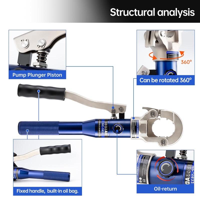 IBOSAD Hydraulic Copper Pipe Tube Fittings Crimping Tool with 1/2",3/4"