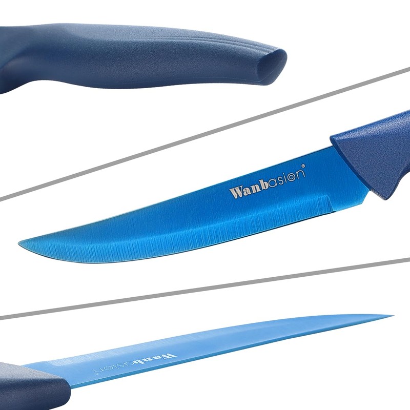 Wanbasion No Sawtooth 8-Piece Stainless Steel Steak Knife Set -