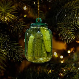 Christmas Pickle Ornament, Pickled Cucumber Jar Ornament, Lucky Pickle Christmas Ornament, Acrylic Flat Pickle Jar Ornament, Funny Ornament for Christmas Tree, Farmhouse Christmas, Country Christmas