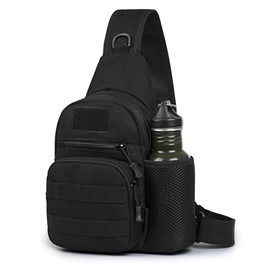 Smilegirl Tactical Military Chest Sling Bag Water Resistant MOLLE Shoulder Backpack Mens One Strap Daypack with Water Bottle Holder for Traveling Cycling Sports Climbing Hiking
