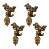 MOROBOR Acorn Drawer Knobs with Leaf Pedestal, 4pcs Antique Zinc