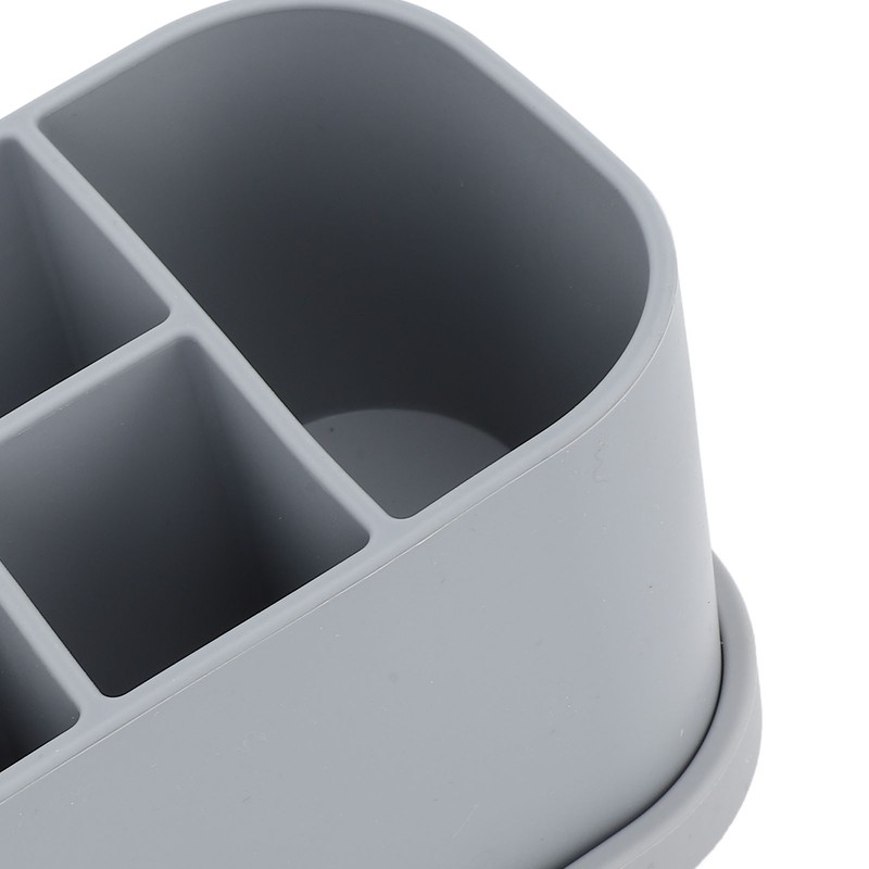 Silicone Toothbrush Toothpaste Holder Multipurpose 5 Slots Drainage Holes Bathroom