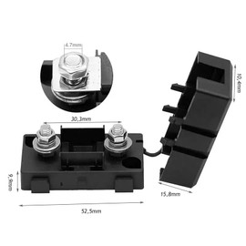 Leloco 2 Stück Sicherungshalter ANS Auto-Sicherungsbasis mit max. 32V / 175A für Pkw, Lkw, Baufahrzeugen, Bussen, Wohnwagen（Schwarz）