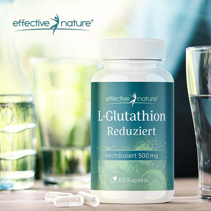 L-Glutathione Reduced, 60 Glutathione Capsules, High Dose with 500 mg