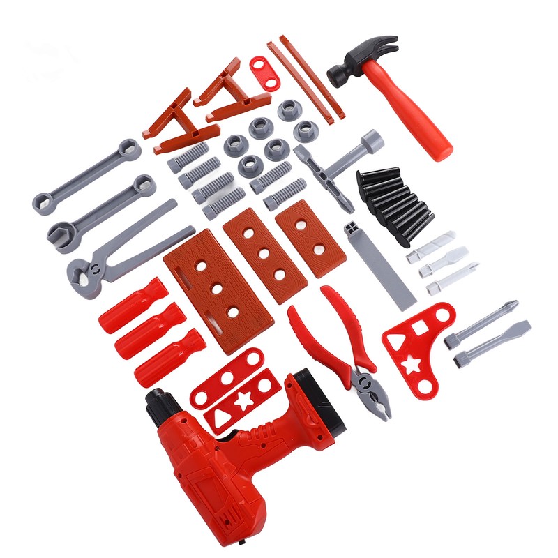 42pcs Kids Simulation Repair Tool Set Hammer Wrench Electric Drill