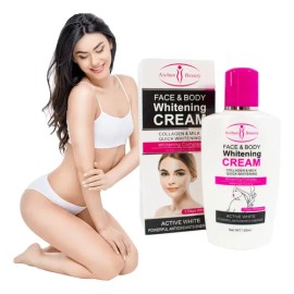 Crema blanqueadora corporal con leche y jazmín  nutre e ilumina la piel                                                                               