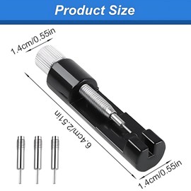 Metal Watch Link Removal Kit- Watch Repair Tool-Pin Remover Adjust-Replacement Pins for Watch Bracelet Sizing Watch Strap Adjustment and Repair with 3 Extra Pins-Split Pin (Black)