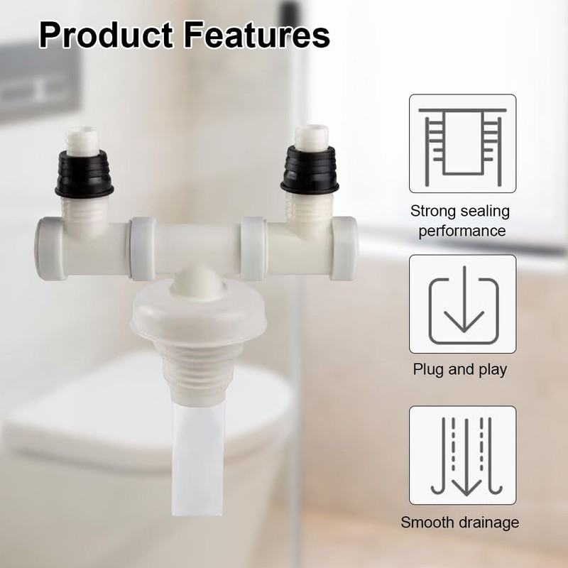 Washing Machine Drain Double Connection, Washing Machine Drain Adapter, with