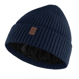 Wmcaps Warm Beanie for Men Women, Fleece Lined Beanie Warm Winter Caps Unisex Fashion Knit Cuffed Cap (Navy Blue)
