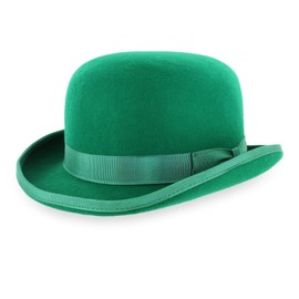 Belfry Mickey Irish Green Derby Hat with Feather and Liner (Green, X-Large)