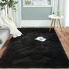 Alfombra De Salón Peluda Súper Suave De 160cm120cm Negro