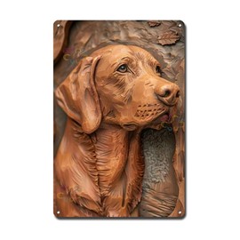 Soulpons Decorative Tin Sign Wall Art Labrador Retriever Clay Art Framed for Outdoorsy Living Rooms Labrador Retriever Enthusiast Areas and Beach House Decor Resistant Waterproof Aluminum 8×12 Inches