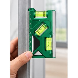 Mini Magnetic Pocket Level for Home & DIY – 3-Angle Bubble Vials for Precise Leveling in Tight Spaces