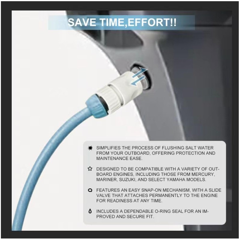 Outboard Motor Quick Connect Flush Kit，Compatible with Mercury, Mariner, Yamaha