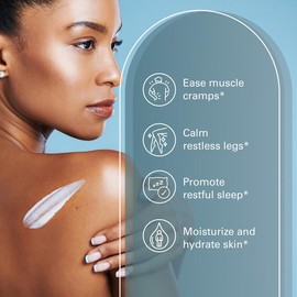 Magnesium Lotion - Ease Muscle Cramps, Calm Restless Legs, Magnesium Cream for Sleep, Moisturize & Soothe - Coconut Shea Bodybutter for Body Care 8oz