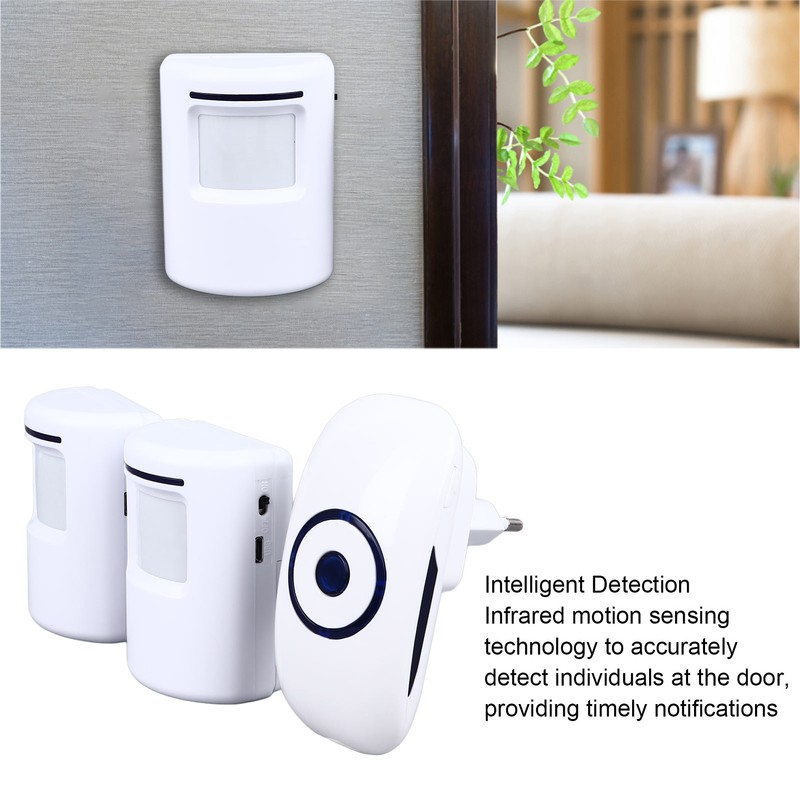 Infrared Sensor Door Bell with 2 Transmitter 1 Receiver Split