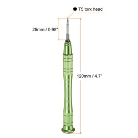 HARFINGTON Precision Torx Screwdriver T5x25mm Magnetic Star 6 Point Head Mini Pen Style Screw Driver with Non-slip Handle for Eyeglasses Watch Laptop Electronic, Green