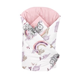 Baby Swaddle Blanket Newborn Cotton Swaddle Sleeping Bag 0-3 Months Pink Elephants