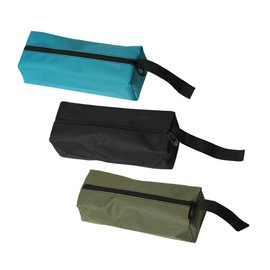 Alnicov 3Pcs Multipurpose Zipper Small Tool Bag, Canvas Tool Bags Small Tool Pouch Tote Bags Tool Organizer Storage Bag for Screwdriver Tool(Black/Green/Blue)