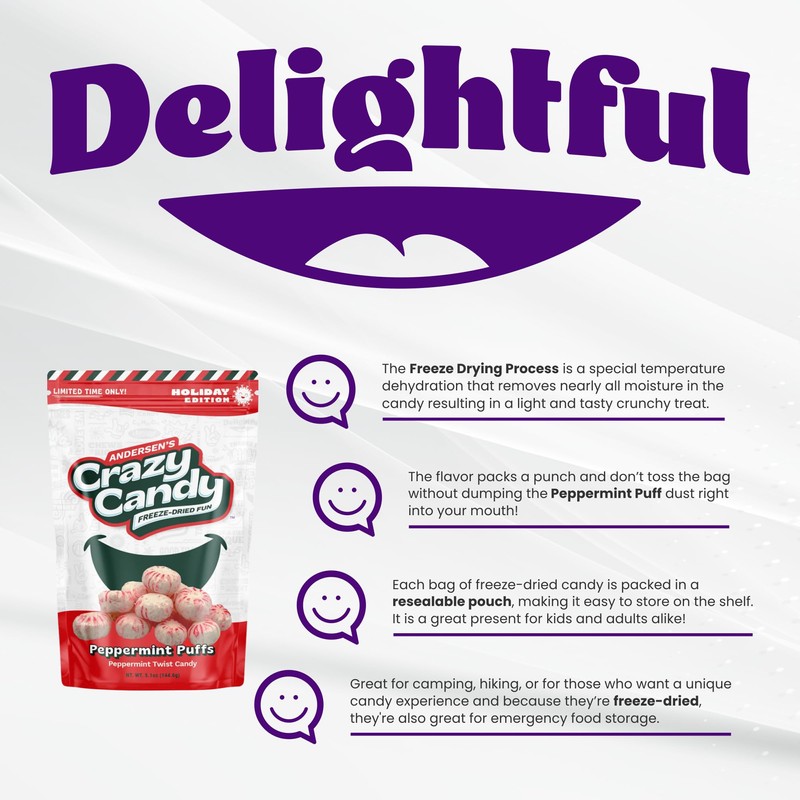 Andersen's Crazy Candy Freeze Dried Candy - (Peppermint)