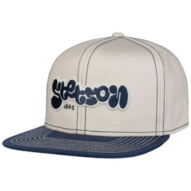 Stetson Brand Tag Cap - Flat Brim Baseball Cap - Two-Tone Cap Made of 100% Cotton - Urban Chic Snapback - Unisex - Spring/Summer, blue / beige