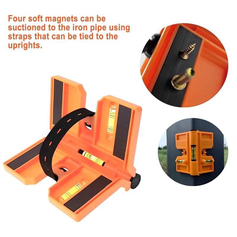 Guador Magnetic Spirit Level ABS Adjustable Angle Spirit Level Post