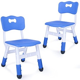 Adjustable Kid Chairs Indoor 3 Level Adjustable Suitable for Children Age 2-6. Maximum Load-Bearing 220LBS Suitable for Family Classroom and Nursery Child Seat Set (2-Pack-Navy Blue)