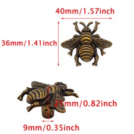 LLDYNW 4pcs Bumble Bee Cabinet Knobs - Insect Drawer Pulls - Animal Single Hole Handles for Dresser & Antique Dresser Bathroom Cabinets (Bronze)
