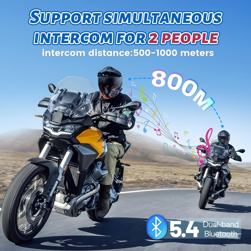 JZAQ Motorcycle Helmet Bluetooth Headset Bluetooth Helmet Speakers & Intercom