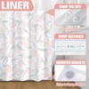 Lifeel No Hook Shower Curtain with Snap in Liner, Peach