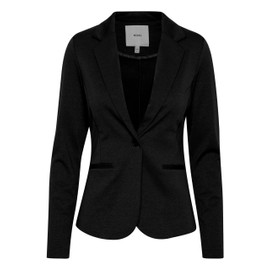 ICHI IHKATE BL Women's Blazer, Short Stretch Jacket, One-Button, with Lapel Collar, Black (10001)