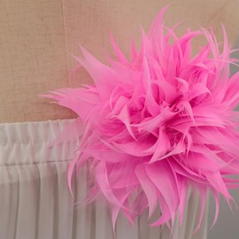 GreatRise Elegant Feather Brooch Natural Feather Brooch Fluffy Feather Pin Brooch Vintage Women's Boutonniere for Dress Clothing Hat Decorative Pin Clothing Party Jewellery Pink