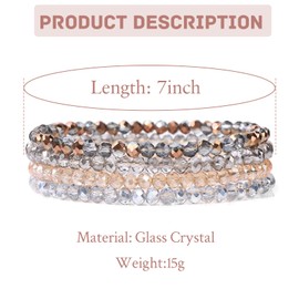GUSXPPD Women's Crystal Beads Bracelet, Multilayer Stones Bracelet, Boho Fashion Jewellery Bracelet, Women's Multilayer Crystal Stone Beads Bracelets, Stackable Women's Yoga Bracelet for Women,
