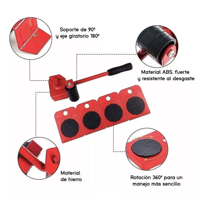 Lecute Elevador De Muebles Con Ruedas Herramientas De Movimiento