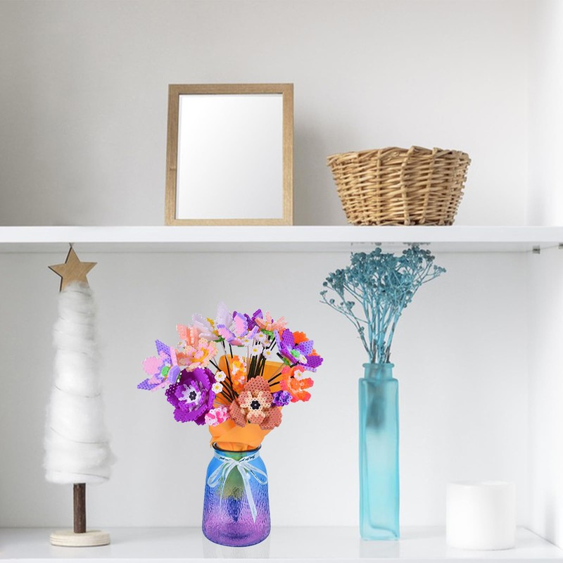 SPERMUOY Bügelperlen Set 5mm,Bügelperlen Blumenstrauß mit Platten Steckperlen groß Komplette