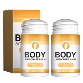 Pack of 2 anti-chafing stick, summer saver, reduces friction and skin irritation for thighs, shoulders, chest and feet from chafing and blisters