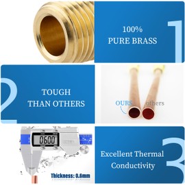 WISSCOOL 10PCS 1/4” HAVC AC Schrader Access Service Valve 1/4'' SAE x 1/4'' OD x 2.5'' Stem Core AC Refrigeration Kit for Vacuum System Refrigerator Charging (with Plastic Box)