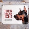 Metal Sign XL with Doberman Motif and Saying "Betreten auf