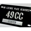 Scooter Tag No License Plate Required 49cc 49 CC Diamond