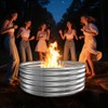Camp Fire Ring Pit, Large Round Galvanized Steel Fire Pit,