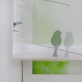 ESLIR Roman Blind, No Drilling Required, Roman Curtain with Eyelets, Transparent Curtains with U-Hooks, Eyelet Roller Blind, Modern, White, 1 Piece