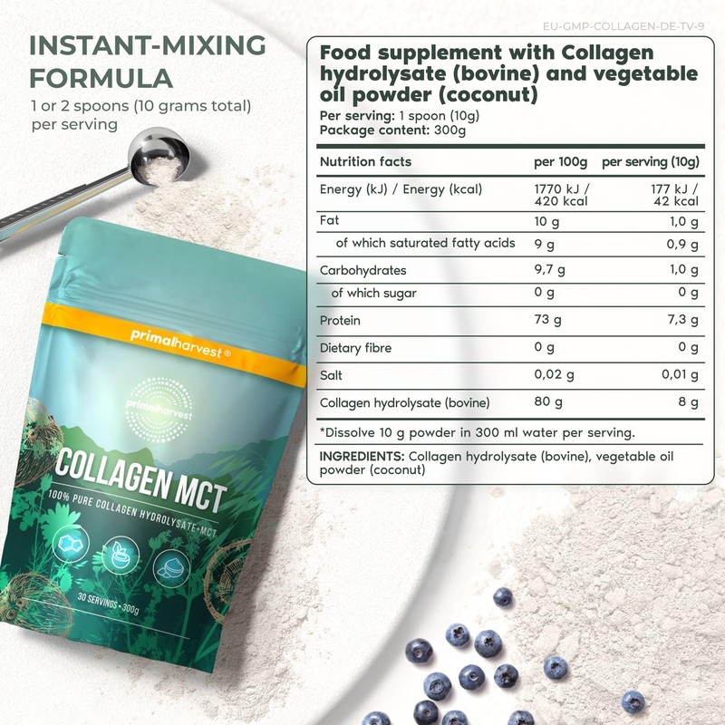 Collagen MCT by Primal Harvest - Powder Supplement with Type
